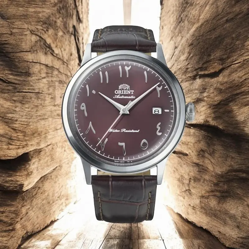 Orient Bambino V2 Arabic Red Sunburst Dial Men's Watch- RA-AC0037R